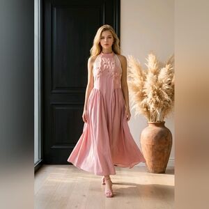 Elegant Pink Floral Dress